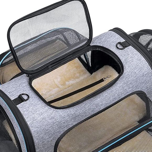 Siivton Pet Carrier Airline Approved, 4 Sides Expandable Cat Carrier Bag - Picture 2 of 2